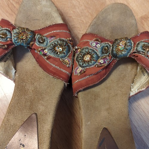 Candies sandali vintage Preshus tacco a gattino donna 8,5 paillettes - Foto 4 di 7