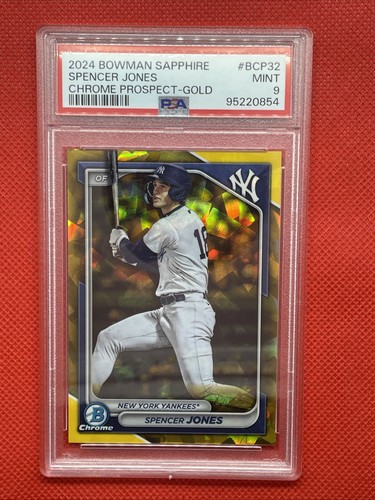 SPENCER JONES 2024 Bowman Sapphire Prospects Gold #/50 PSA 9 Yankees. - Picture 1 of 2