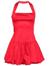 NEW, Reformation Babette Bubble Hem Cotton Halter Minidress Size 8 #MD832