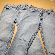 2x Wrangler Boys 14 Slim Blue Jeans 6BRBWSW Distressed
