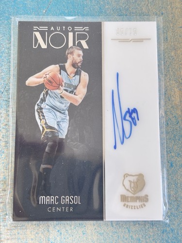 2016-17 Panini Baskeball Auto Noir /75 Marc Gasol, #70 NrMnt or Better