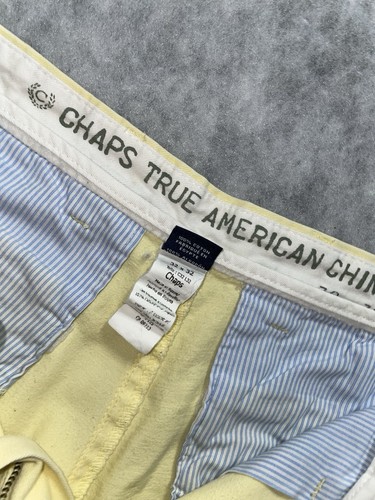Chaps True American Chino Hose Herren 32x32 Gelb Pastell Baumwolle Freizeithose - Bild 5 von 11