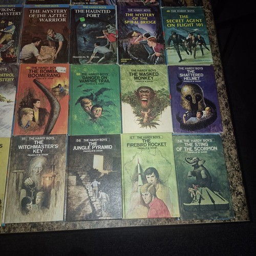Complete Set 1-58 + Detective   Hardy Boys Mysteries Matte Blue HC vtg Lot - Imagen 4 de 24