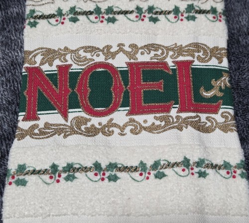 Set 2 asciugamani vintage Cannon Natale Noel Holly MCM - Foto 3 di 4