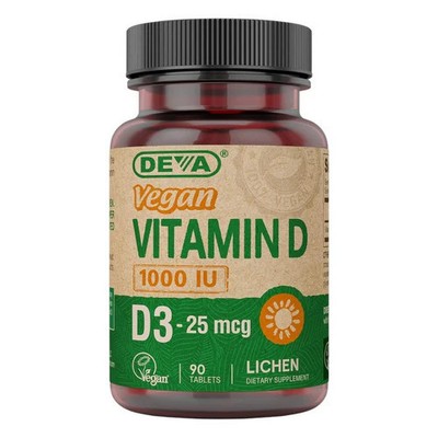 Vegan Vitamin D3 90 Veg Tabs 1000 IU by Deva Nutrition