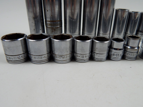 SK Tools 3/8” Drive Std & Deep SAE & Metric Incomplete Socket Set 33pc USA - Picture 3 of 18