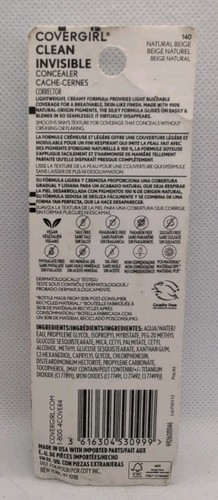 Covergirl Clean Invisible Concealer #140 Natural Beige New Sealed - Picture 2 of 2