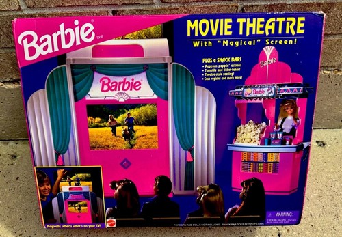 Antigua muñeca Barbie de colección TEATRO DE CINE Juego Pantalla Mágica Palomitas de Maíz 1995 MATTEL NOS - Imagen 2 de 18