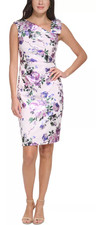 Abito donna Jessica Howard 22W PIÙ floreale fiocco vita increspato lunghezza ginocchio JAN418