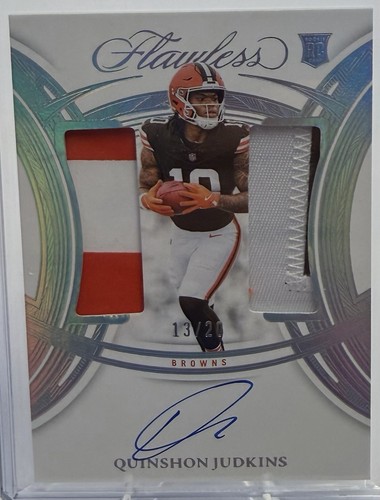 Quinshon Judkins #16 2025 Panini Flawless Rookie Dual Patch Autograph card