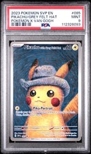 2023 POKEMON SVP EN-SV BLACK STAR PROMO #085 PIKACHU WITH GREY FELT HAT PSA 9