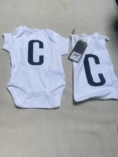 BNWT NEXT Baby Girl Boy Bodysuit Cotton Short Sleeve Newborn  0-1 mth Initial C 