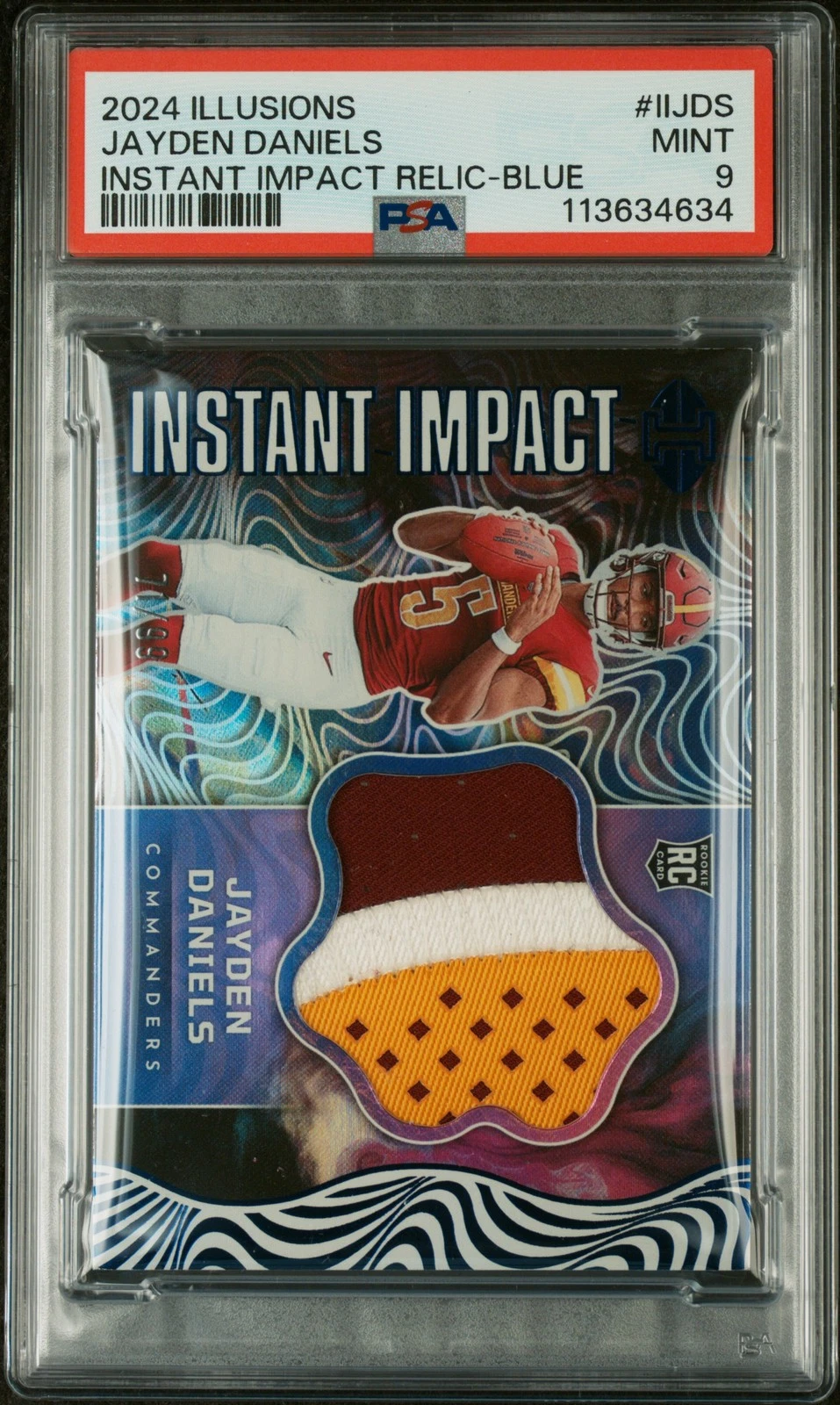 Jayden Daniels Panini Illusions Instant Impact Relics #IIJDS Blue