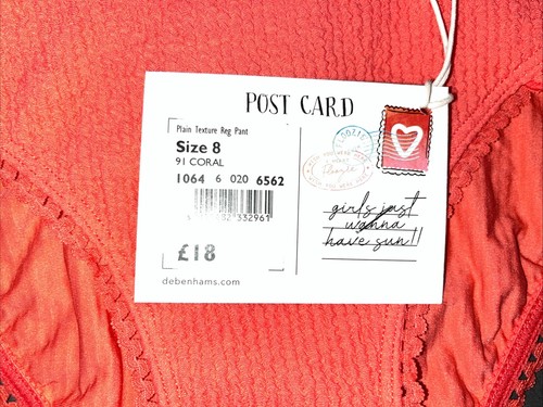 Französischer Damen-Bikini korallefarben strukturiert Kirsche Floozie Frost Größe 8 Unterteil 32B Oberteil - Bild 3 von 7