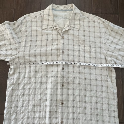 Tommy Bahama Men's Short Sleeve Cream Silk Shirt size L - Picture 3 of 5