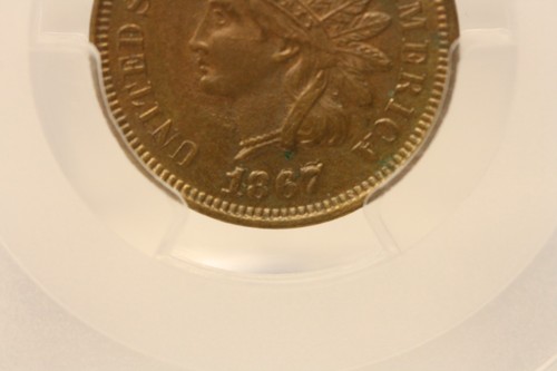 1867/67 Indian Head Cent 1C PCGS AU58 #4946 - Picture 3 of 6