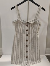 Forever 21 Women's Sleeveless Button Front Dress Sz S Empire Waist