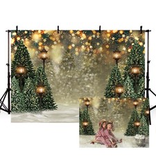 MEHOFOND 7x5ft Winter Christmas Tree Snowflake Green Newborn Photography