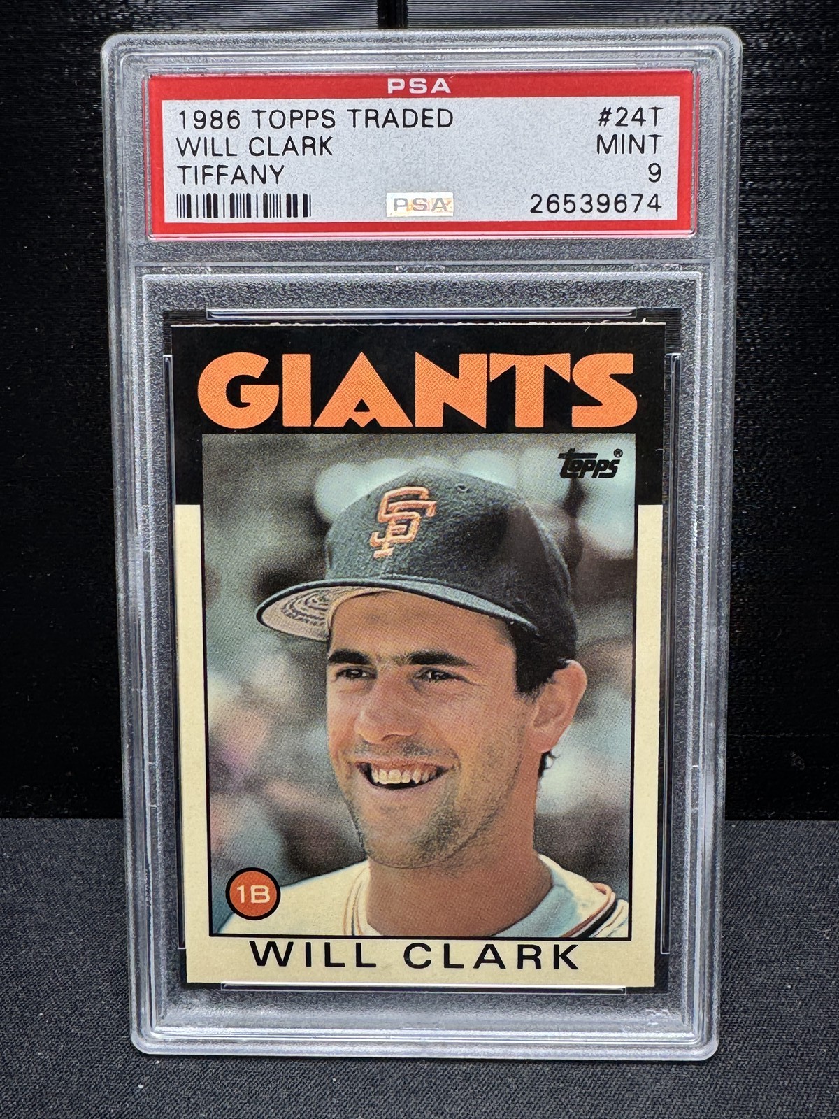 1986 Topps Traded Tiffany Will Clark Short Print Rookie PSA 9