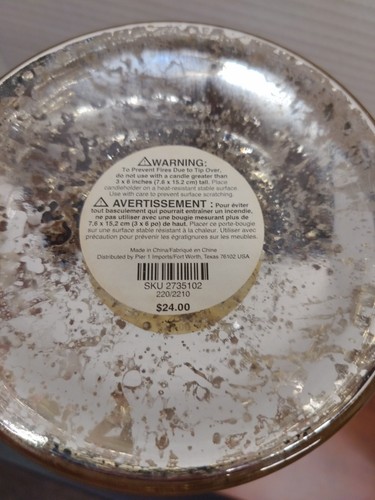 Pier 1 Mercury Glass Pilar Candle Holders with Distressed Silver-Gold Finish - Bild 5 von 5