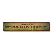Poultry Farm, Custom Arrow Quality - Rustic Distressed Wood Sign
