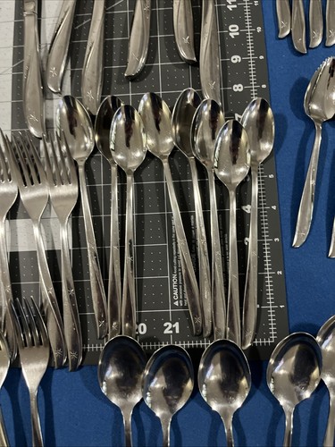 Vintage Oneida Twin Star (105) set pezzi comunità acciaio inox Atomic Starburst - Foto 6 di 16