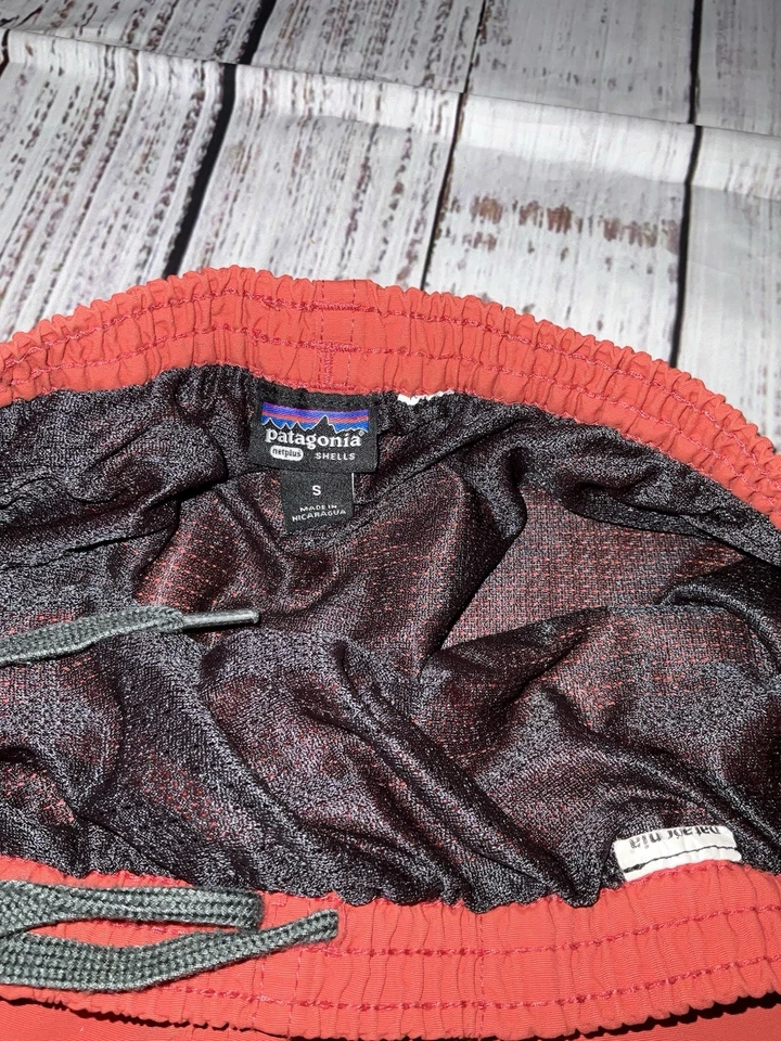 Pantalones Cortos Patagonia Baggies Para Hombre Pequeños Forrados Malla Forro Bolsillos Rojo (193) Foto 3 de 4