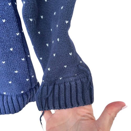 Hanna Andersson Blue Fair Isle Sherpa Lined Full Zip Hoodie Sz 8 - Picture 2 of 5