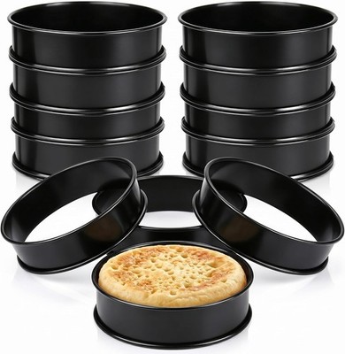 12Packs Crumpet Rings Nonstick 4 Inch English Muffin Ring Stainless Steel