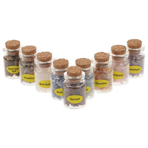 9 Pcs Crystal Stone Wishing Bottle Small Crystals Spell Jars Decor - Bild 2 von 12