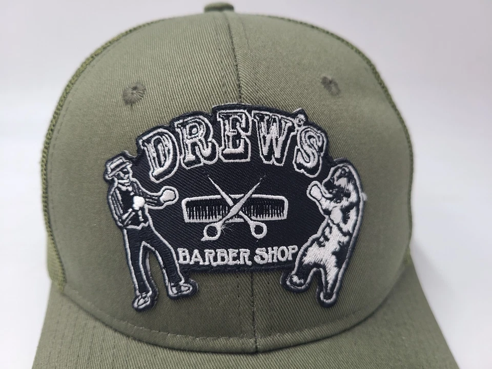 Drews Barbería Tienda Parche Malla Camionero Snapback Sombrero Gorra Barba Cuidado del Cabello Hombres Verde Foto 4 de 4