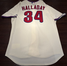 ROY HALLADAY Cream Majestic Vintage Baseball MLB sports Jersey 48 Cool Base