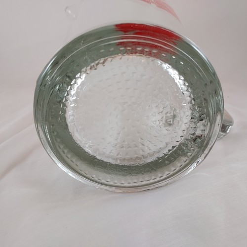 OHIO FIRE CHIEFS ASSOCIATION Large Pitcher Clear with Red Logo 8" Tall Heavy - Picture 6 of 8