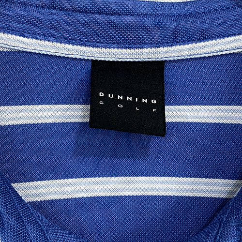 Dunning Golf Herren Poloshirt Large Blau Gestreift Kurzarm Coolmax Golf Active - Bild 5 von 10