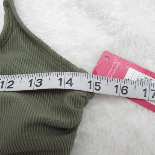 Xhilaration Womens Size L Monokini Racerback Ribbed Tie Sides Green AFS49 - Picture 11 of 11