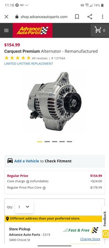 Alternator 91 92 93 Ford Thunderbird Mercury Cougar 5.0 L HO 302 1991 1992 1993 - Picture 1 of 2