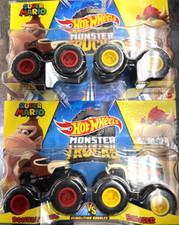 2X Hot Wheels SUPER MARIO Monster Trucks DONKEY KONG vs BOWSER - FREE SHIPPING