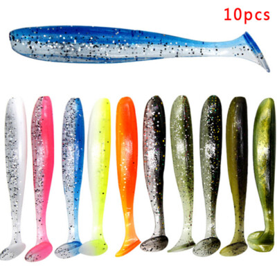 10pcs//set Soft Fake Fish Lures Baits 7cm//2g T Tail Soft Lure Fishing Tackle YRDE