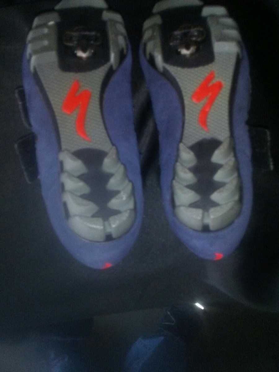Specialized Sport Mens Sz 7/39 MTB Shoes 2 Strap Blue Suede