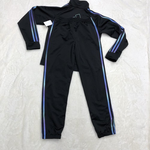 NEW Adidas girls Black Tracksuit Blue Purple tie dye Stripes kids large youth - Picture 7 of 7