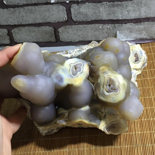 Bonsai Suiseki-Natural Gobi Ojos de Ágata Piedra-Raro Impresionante Visualización 2700g - Imagen 11 de 11