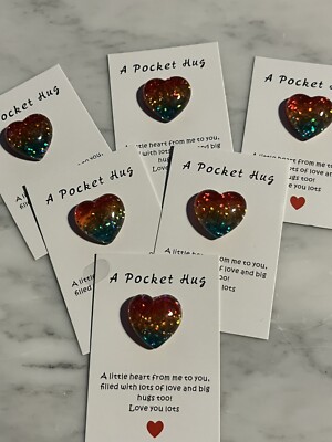 Taschenumarmung für geliebte Menschen Herz Andenken Glitzer Herz Tasche x 1