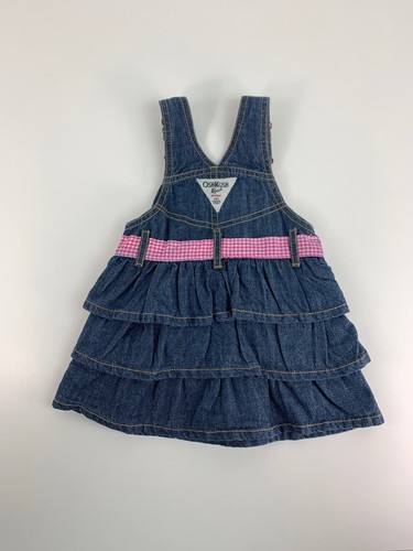 Niñas OSHKOSH Denim Babero Overall Vestbak Falda -Talla 12 M Denim Falda en Niveles - Imagen 5 de 10