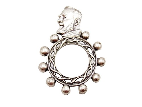 Papa Pio Silhouette Crucifix Crown of Thorns One Decade Finger Rosary 1 3/4 Inch - Picture 6 of 8