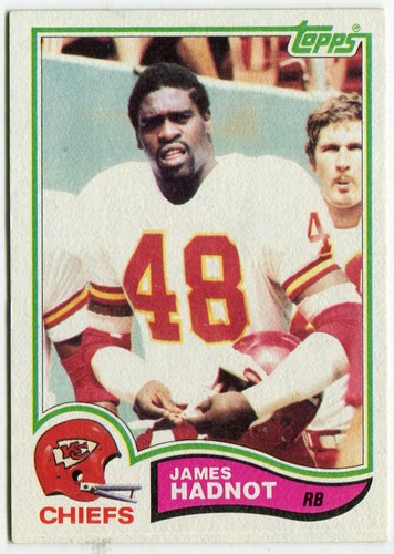 1982 Topps #116 James Hadnot Kansas City Chiefs - Picture 1 of 2