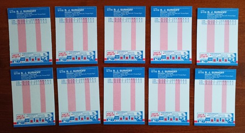 1987 Fleer Update #U-115 B.J. SURHOFF - MILWAUKEE BREWERS - Lot of (10) - *LOT#2 - Picture 2 of 2