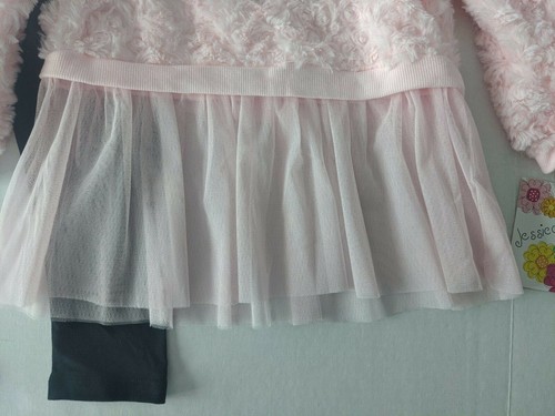 Set invernale pupazzo di neve vestito camicia rosa soffice leggings nero taglia 3T nuovo con etichette - Foto 4 di 6
