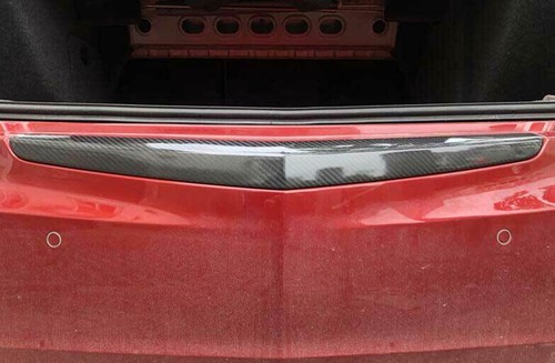Dry Carbon Fiber Rear Bumper Sill Plate Protector 1pc For Cadillac ATS 2013-2019 - Picture 2 of 8