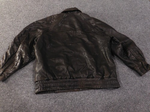 giacca pelle orsetto dorato uomo 38 marrone vintage aviatore bomber retrò zip - Foto 15 di 18