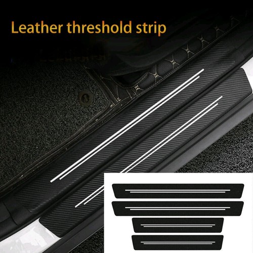 Carbon Fiber Leather Car Door Sill Anti Slip Protector Strip Sticker Accessories - Picture 6 of 15